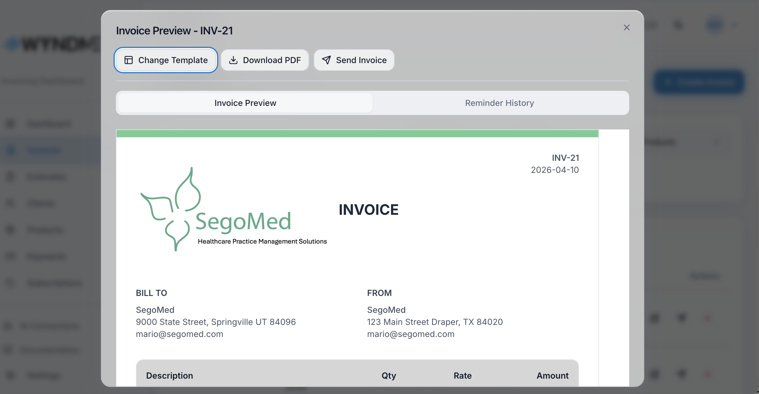 Professional invoices in seconds