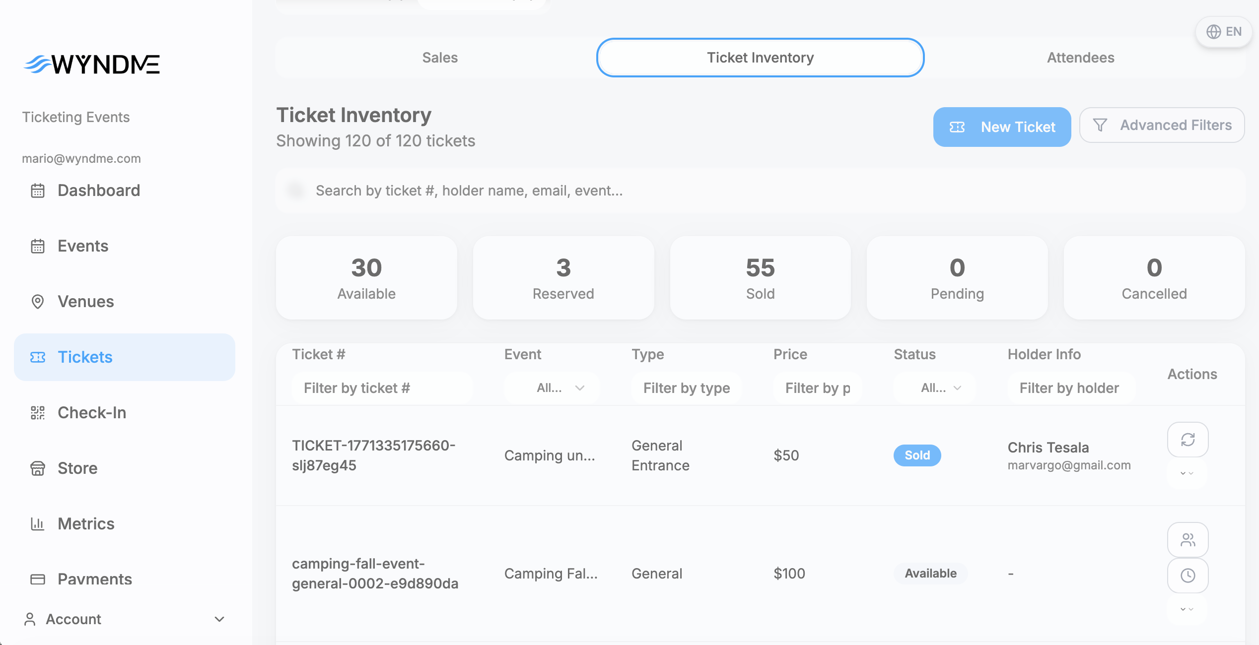Inventory that can never oversell