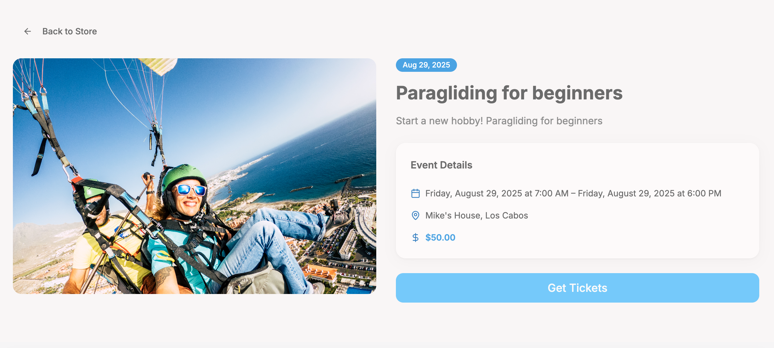 Your storefront, and your events on any website